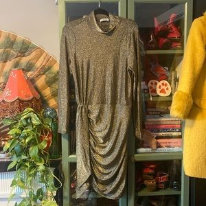 Reformation Paprika Gold Sparkle Dress size XXL